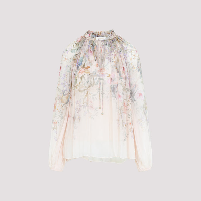 Rebellion Billow Blouse Nude & Neutrals Viscose Tops