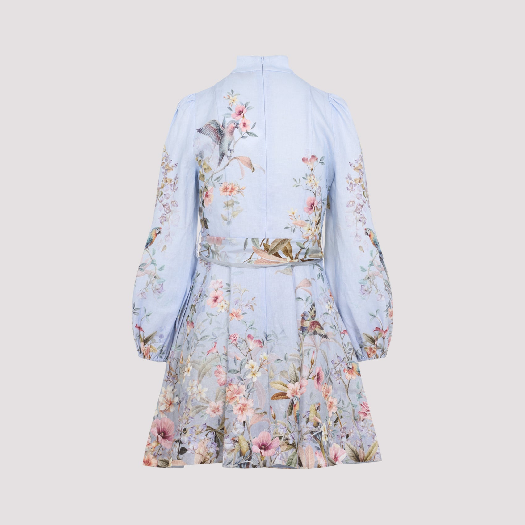 Rebellion Button Mini Dress Blue Linen