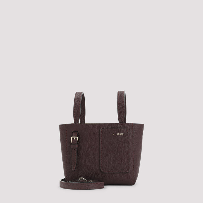 Bucket Mini Shoulder Bag Red Calf Leather