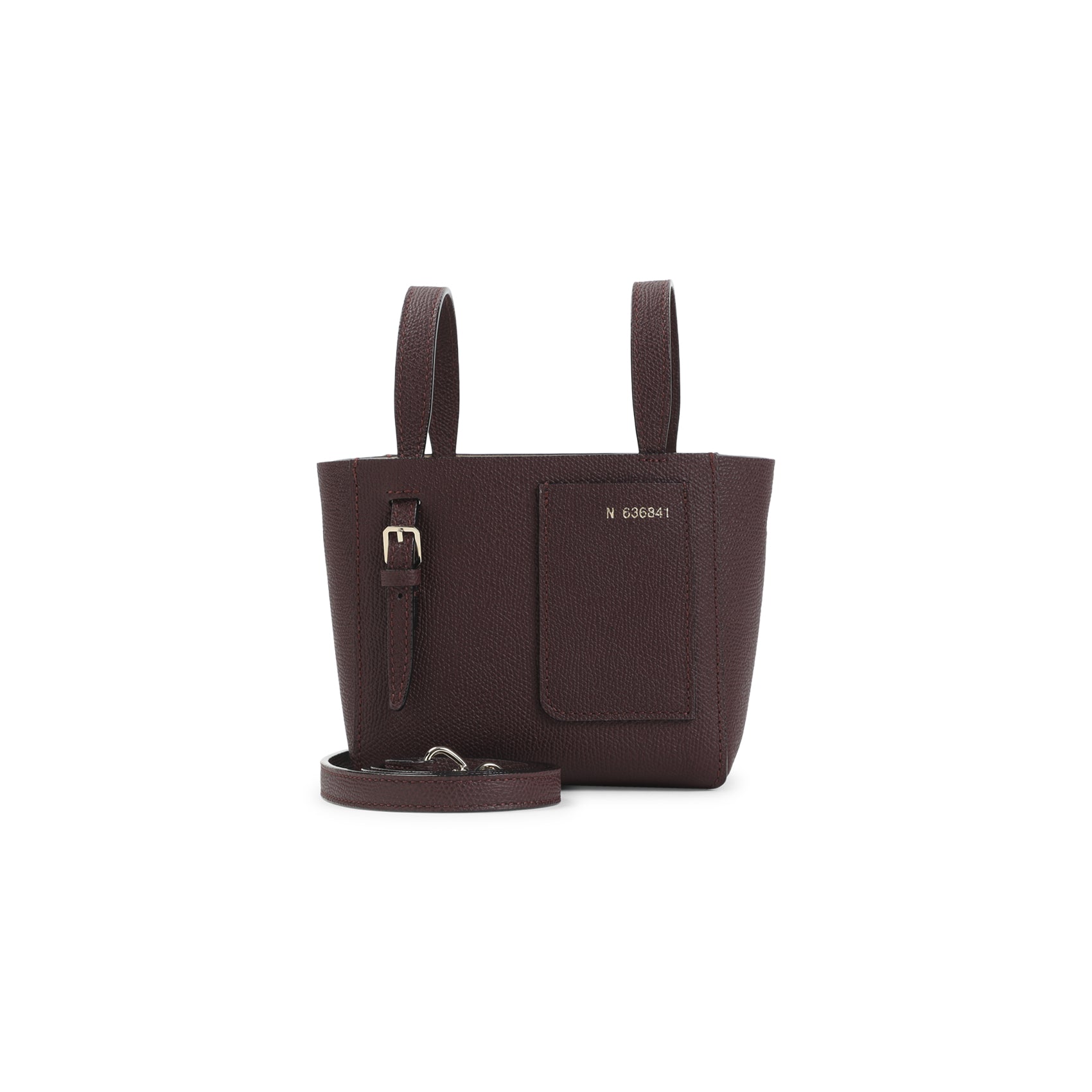 Bucket Mini Shoulder Bag Red Calf Leather