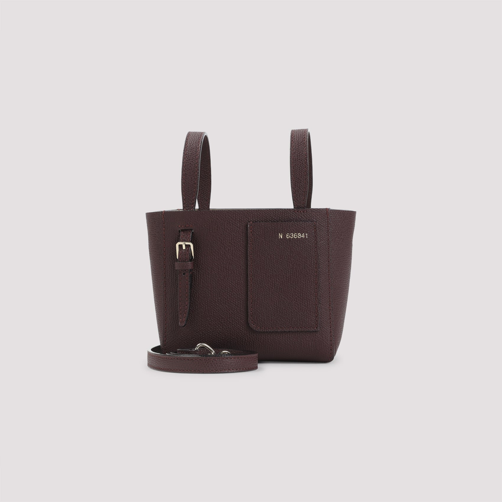 Bucket Mini Shoulder Bag Red Calf Leather