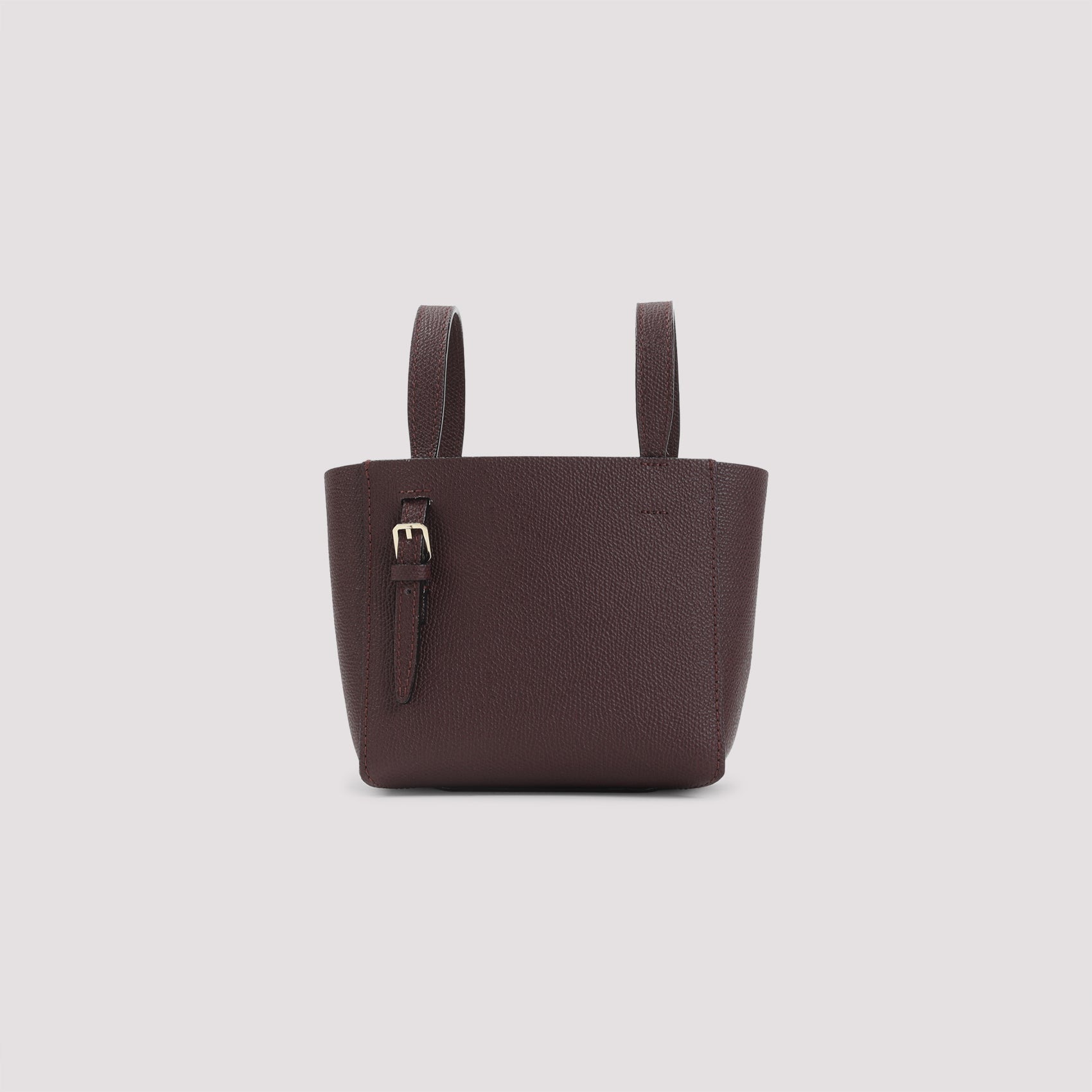 Bucket Mini Shoulder Bag Red Calf Leather