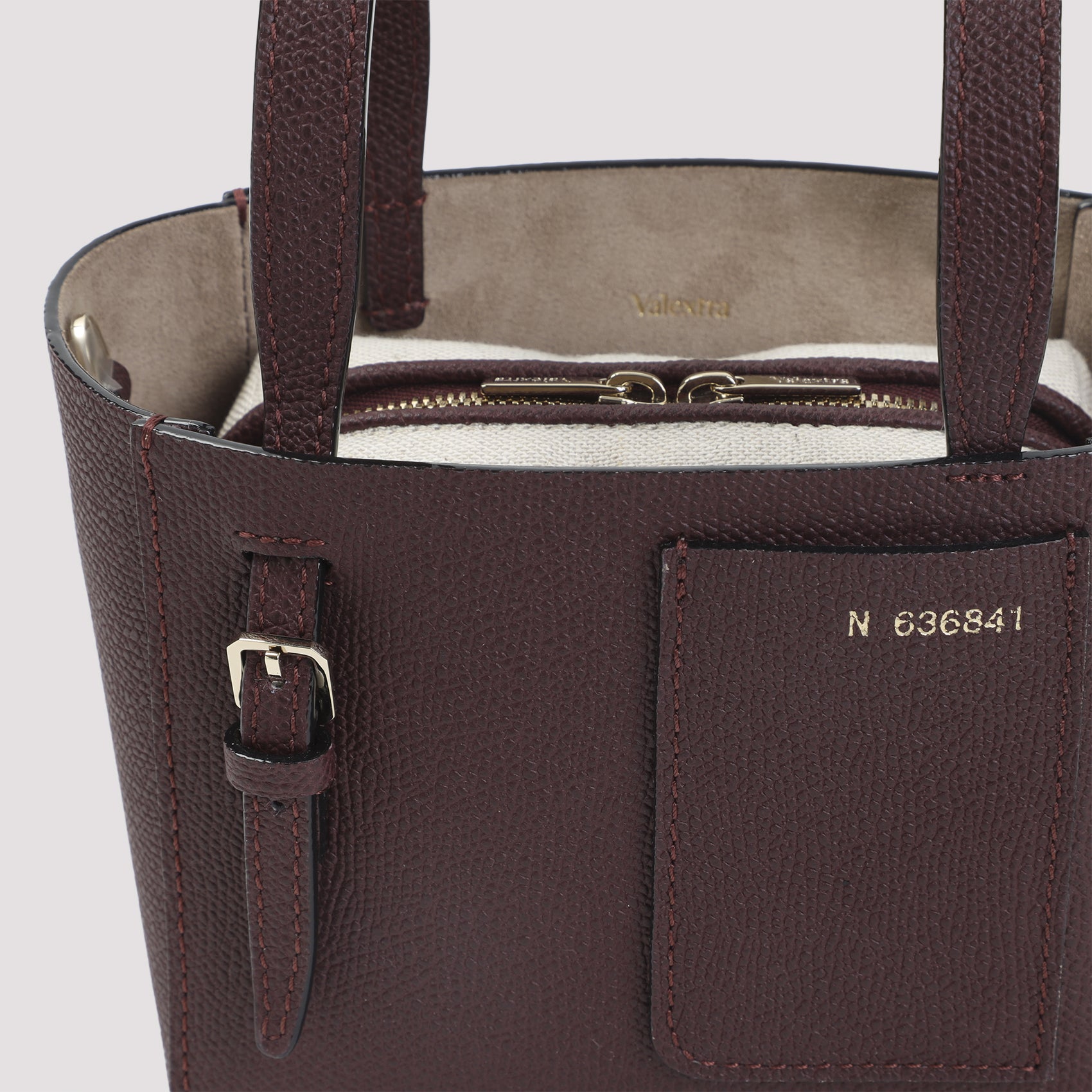 Bucket Mini Shoulder Bag Red Calf Leather