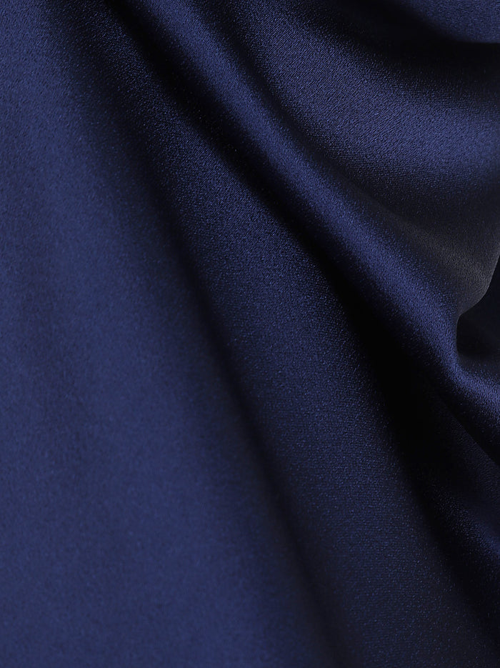 Satin Halterneck Top Blue Zamac