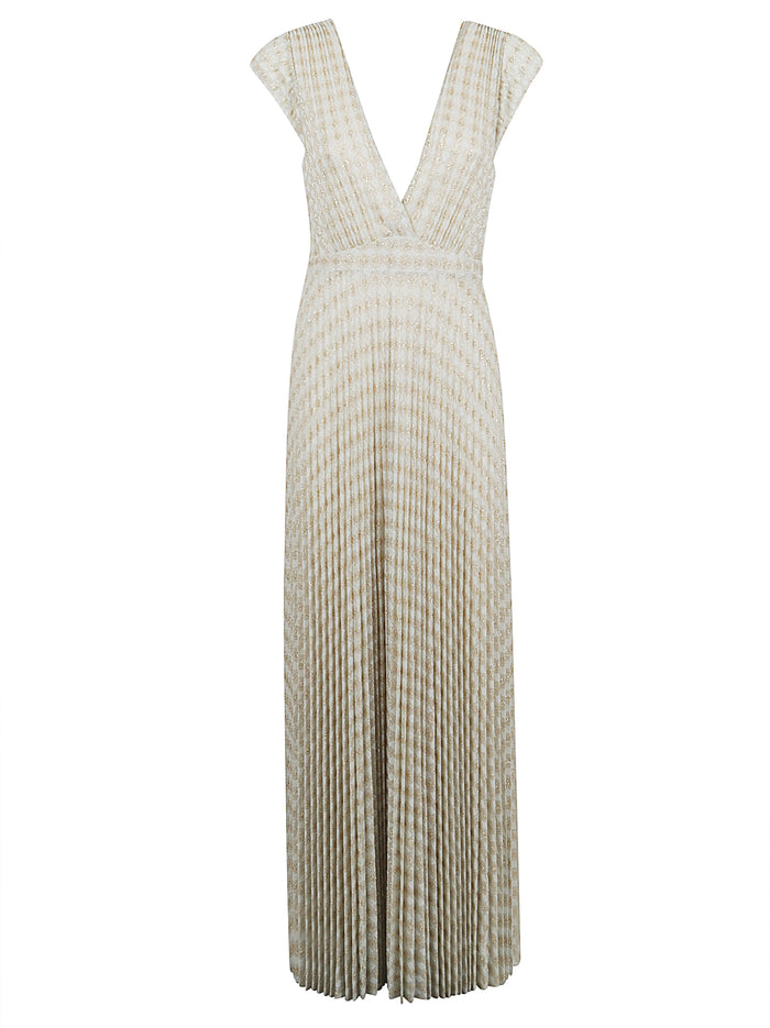 Diamond Jersey Plisse Dress Green Vi Pm Palining: Pa Abito