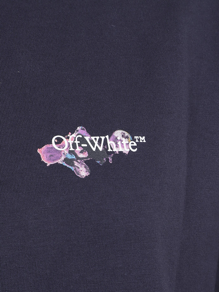 Dripped Watercol Arrow Reg Te Night Sky Blue Cotton Top