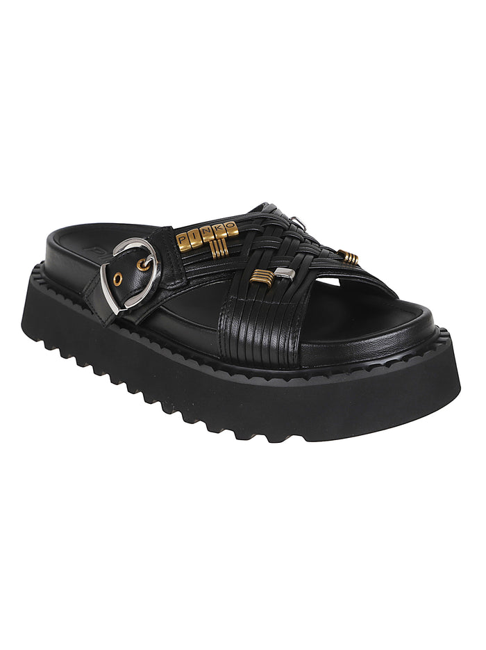 Kate 09 - Sandal Nappa Black Capra Hircus Linneaus; Calzature