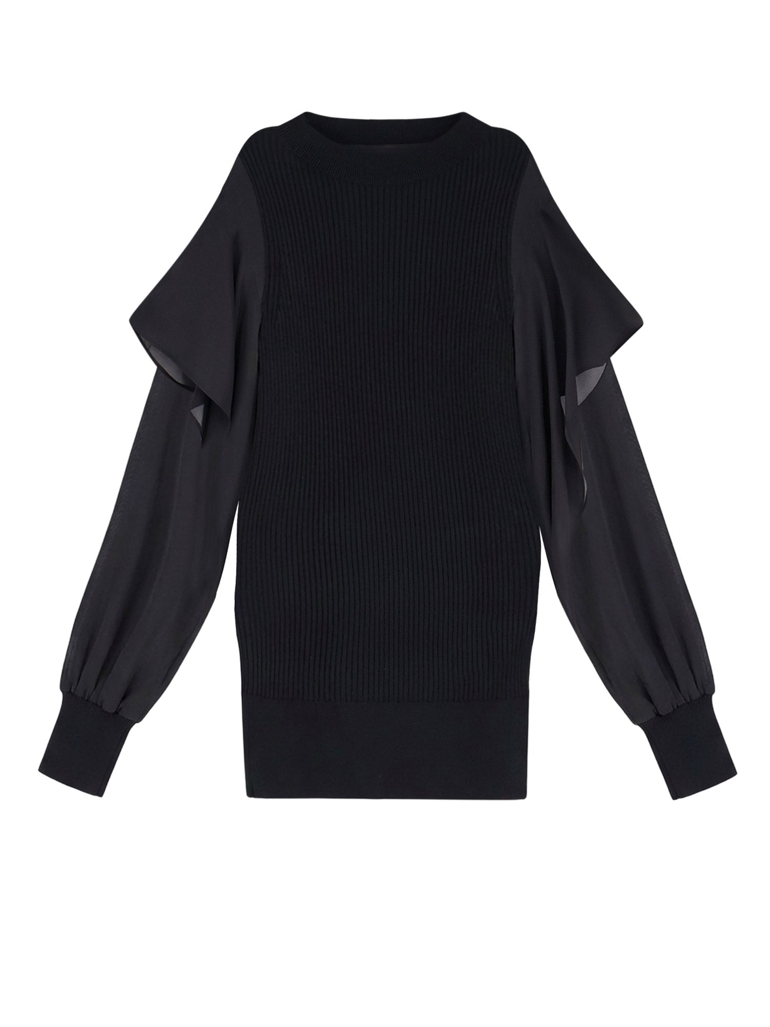 Sacai Sweaters Black Cotone