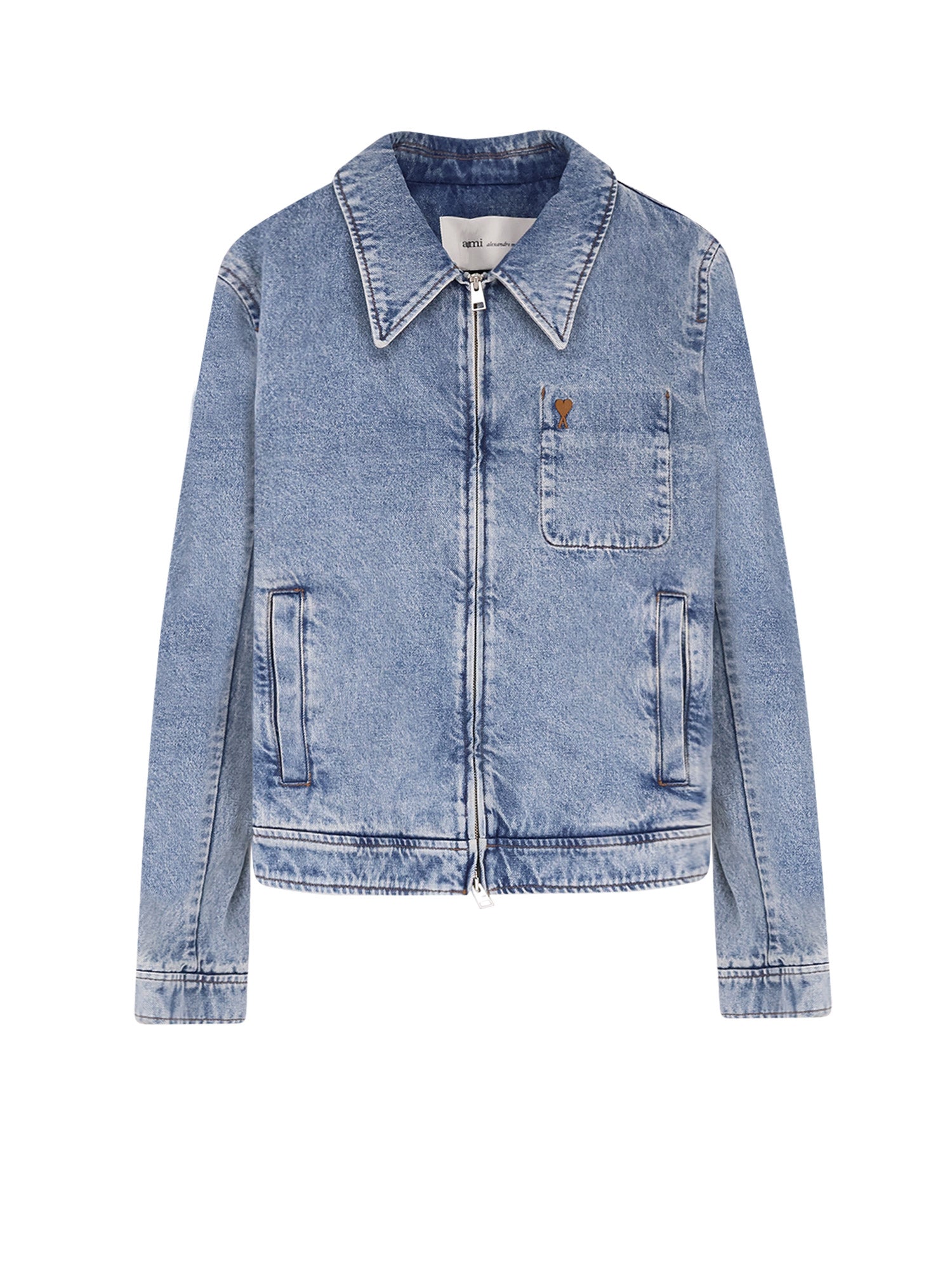 Ami Paris Jackets Bleu Used Cotone