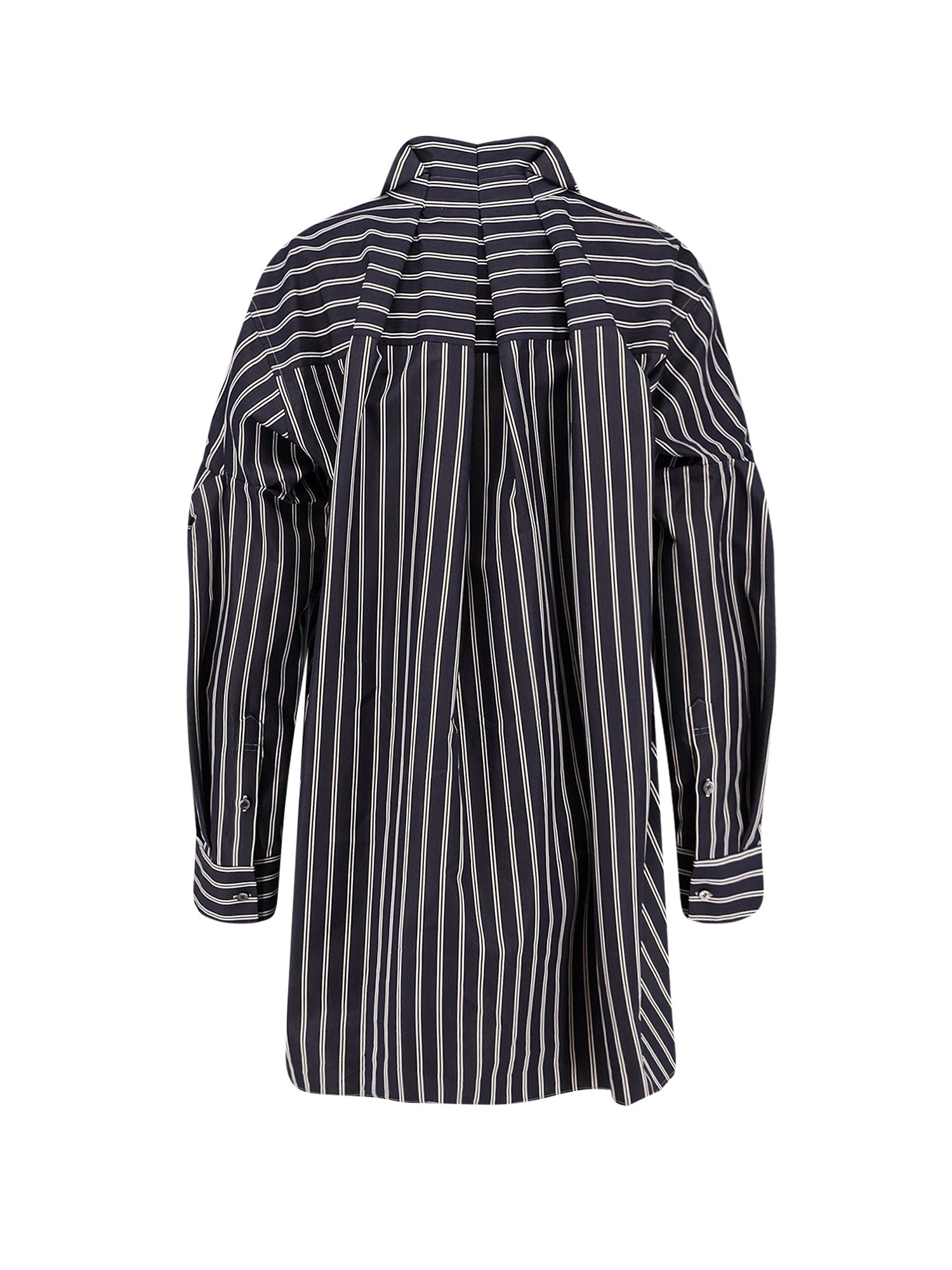 Sacai Shirts Navy Stripe Poliestere Cotone