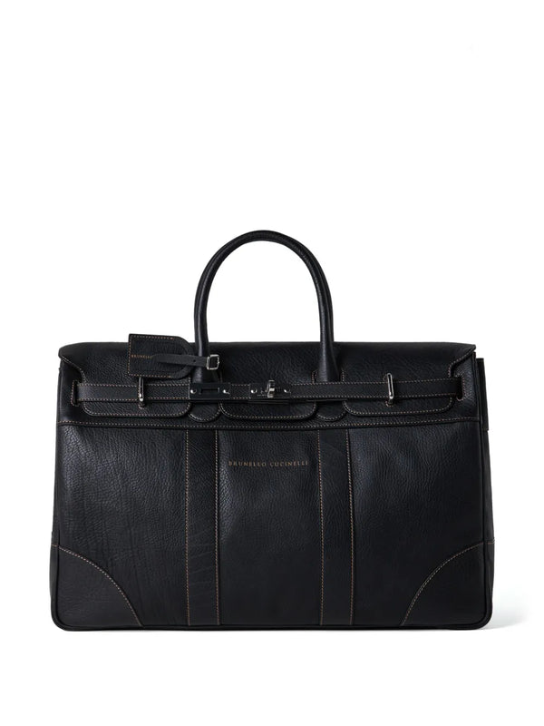 Brunello Cucinelli Calf Leather 100% holdall bag in black