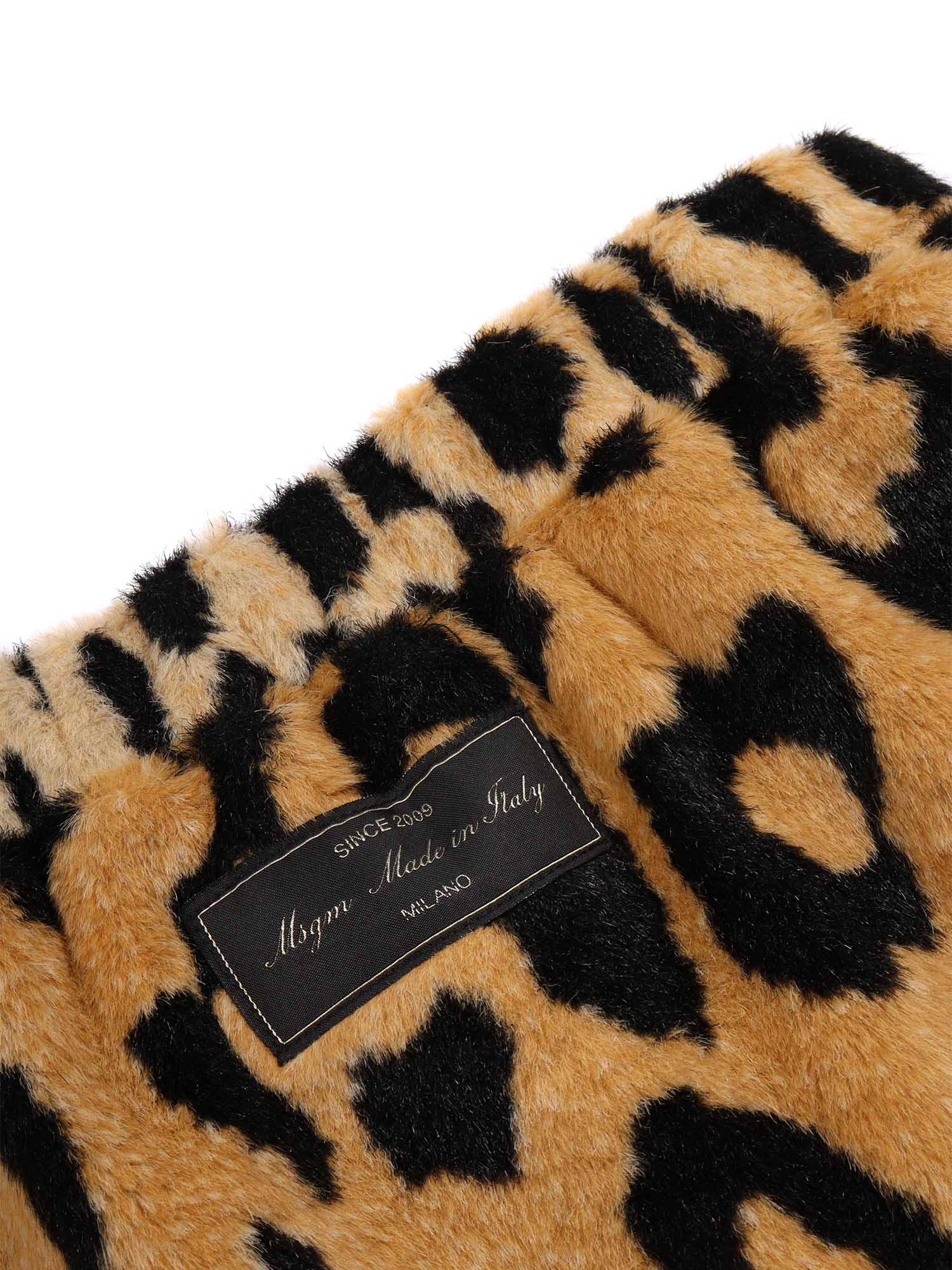 Fur Animalier Mini Skirt Girl Camel