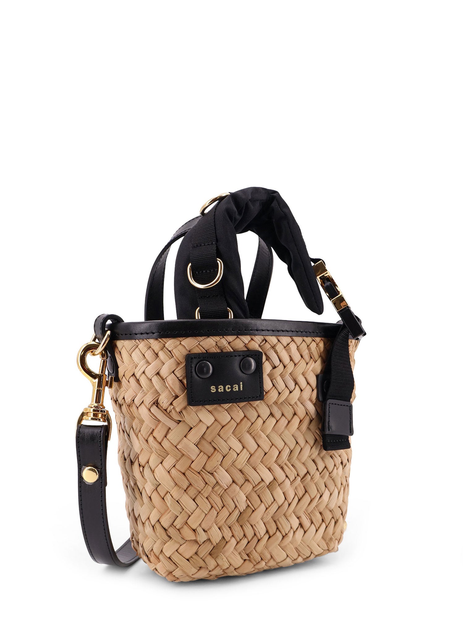 Sacai Bags Beige Rafia/pelle
