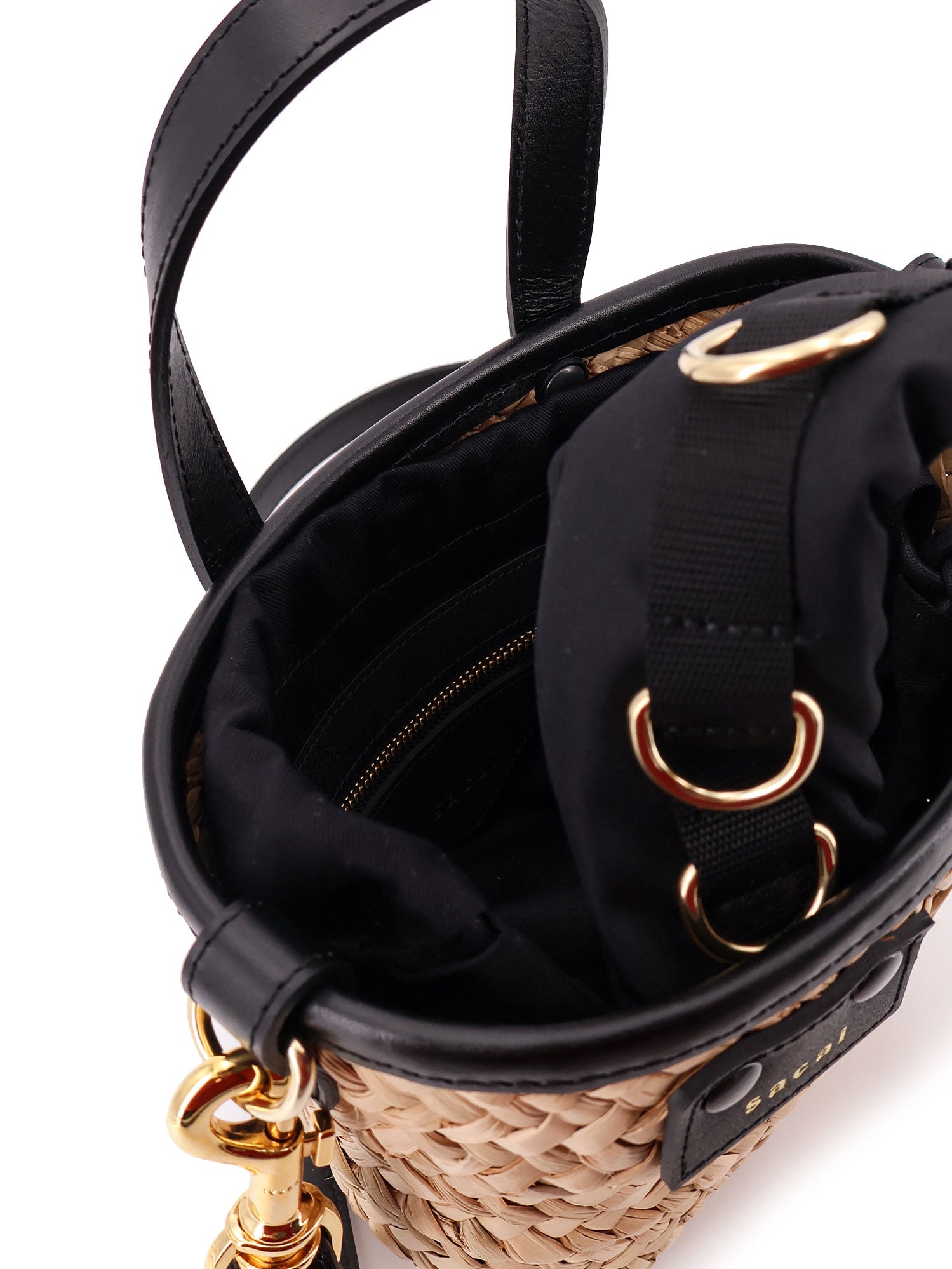 Sacai Bags Beige Rafia/pelle