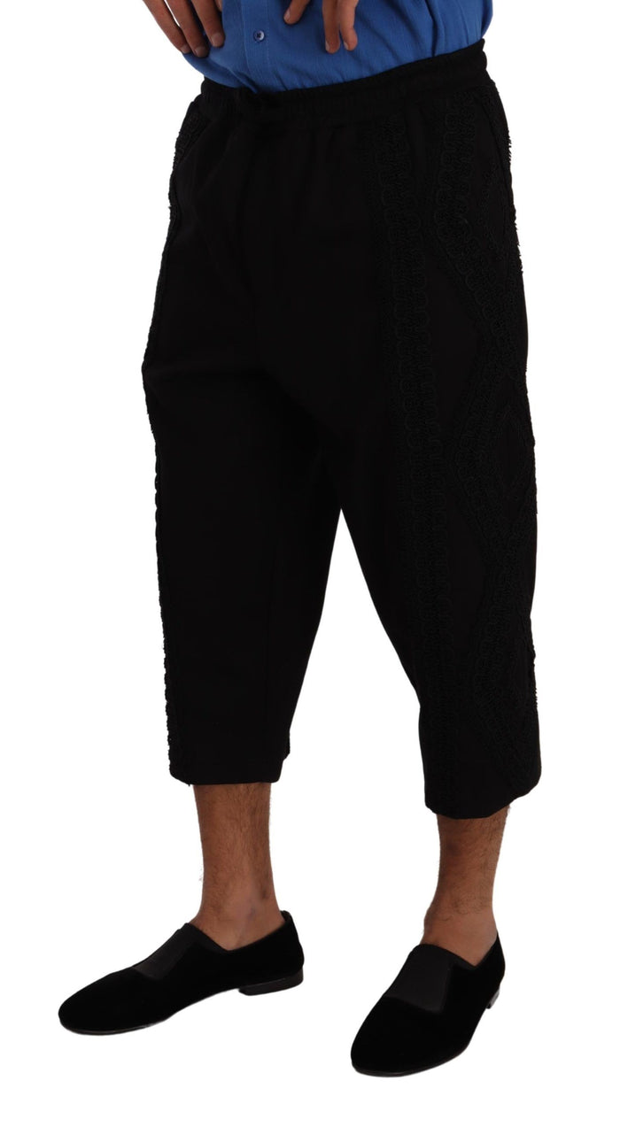 Dolce & Gabbana 95% Cotton cropped pants in black — view 2