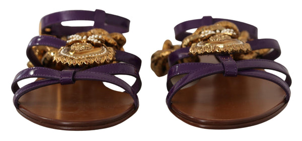Dolce & Gabbana 100% Leather sandal in purple
