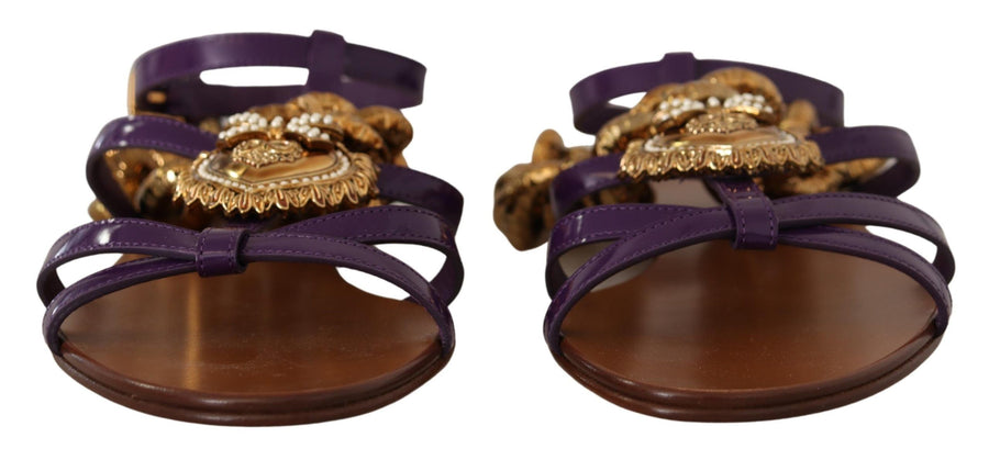 Dolce & Gabbana 100% Leather sandal in purple