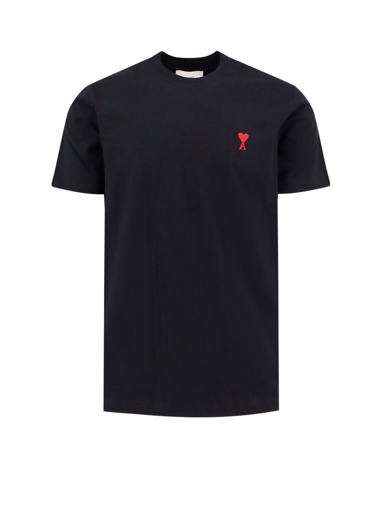 Ami Paris T-Shirts And Polos Black Cotone Biologico
