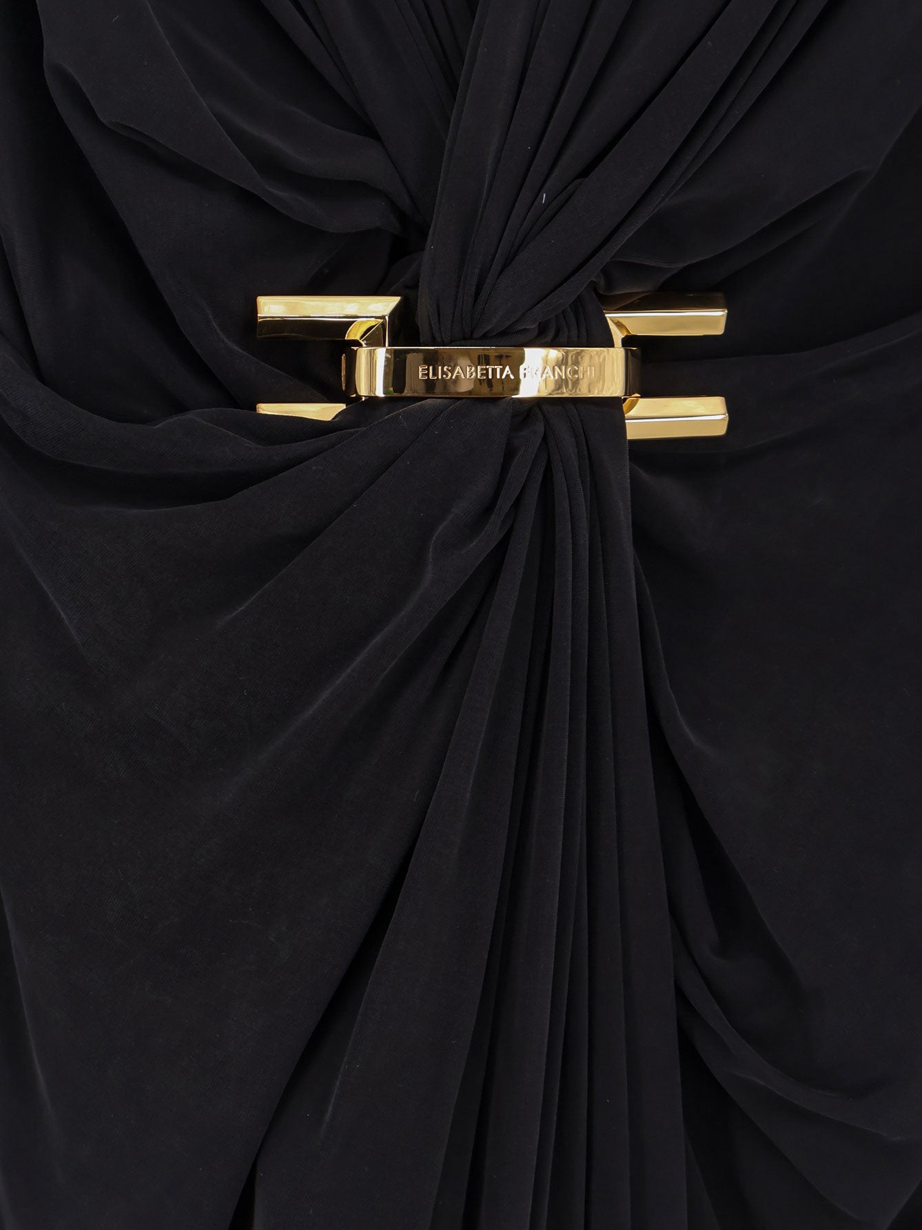 Elisabetta Franchi Dresses Black Cupro Elastan