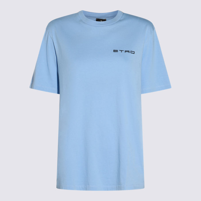 Etro T-Shirts And Polos Blue Cotone