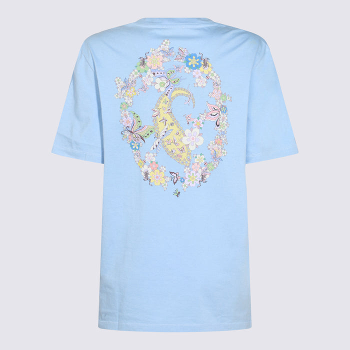 Etro T-Shirts And Polos Blue Cotone