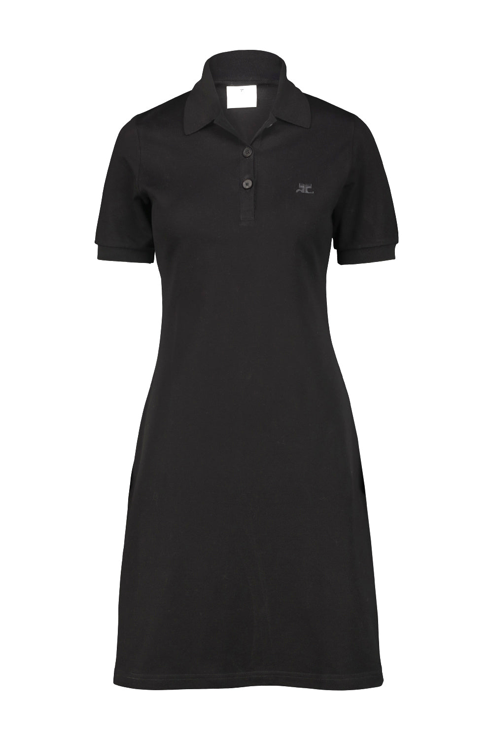 Courrège Polo Piquè Mini Dress Black Cotton Abito