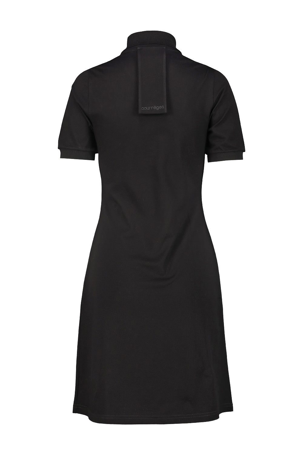Courrège Polo Piquè Mini Dress Black Cotton Abito
