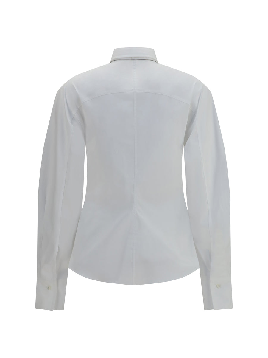 Shirt With Tie, Cotton-Blend White