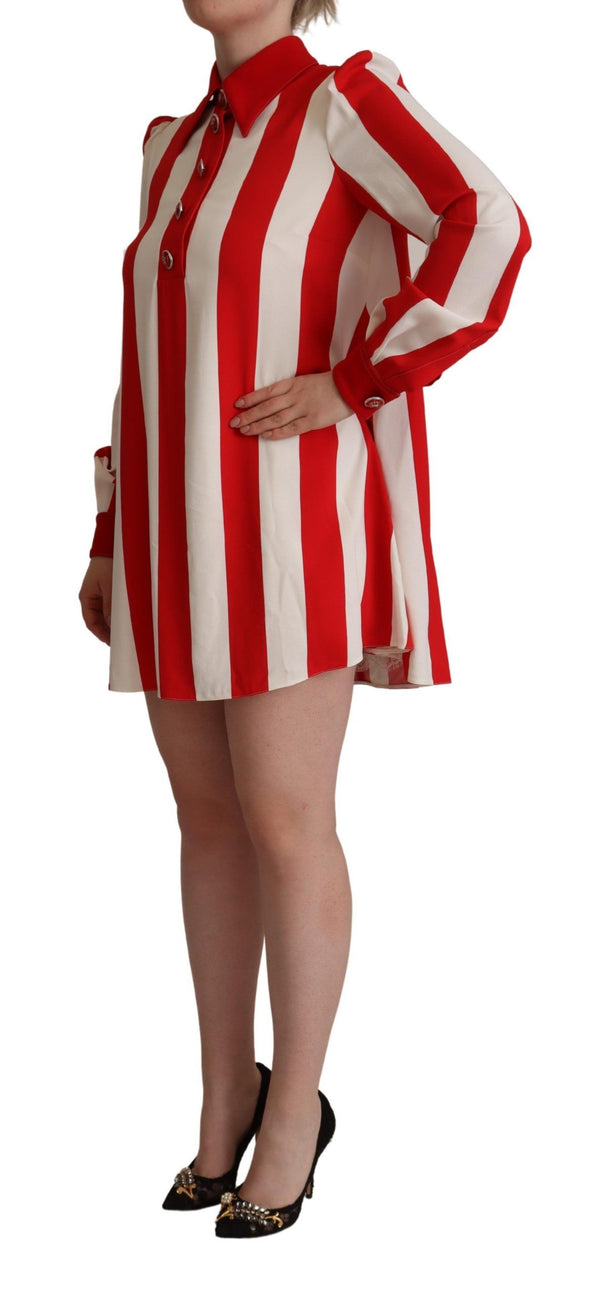 Dolce & Gabbana 92% Viscose shirt dress in red