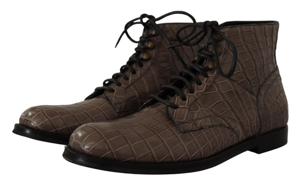 Dolce & Gabbana 100% Crocodile boot in gray