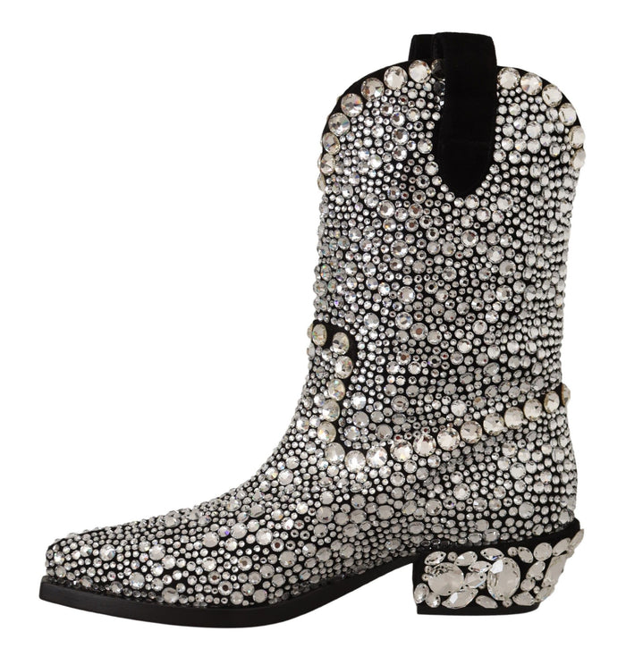 Dolce & Gabbana 100% Leather suede boot in black — view 2