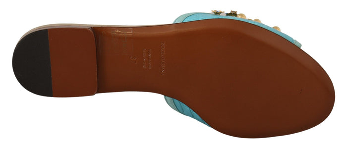 Dolce & Gabbana 79% Exotic Leather sandal in blue — view 2