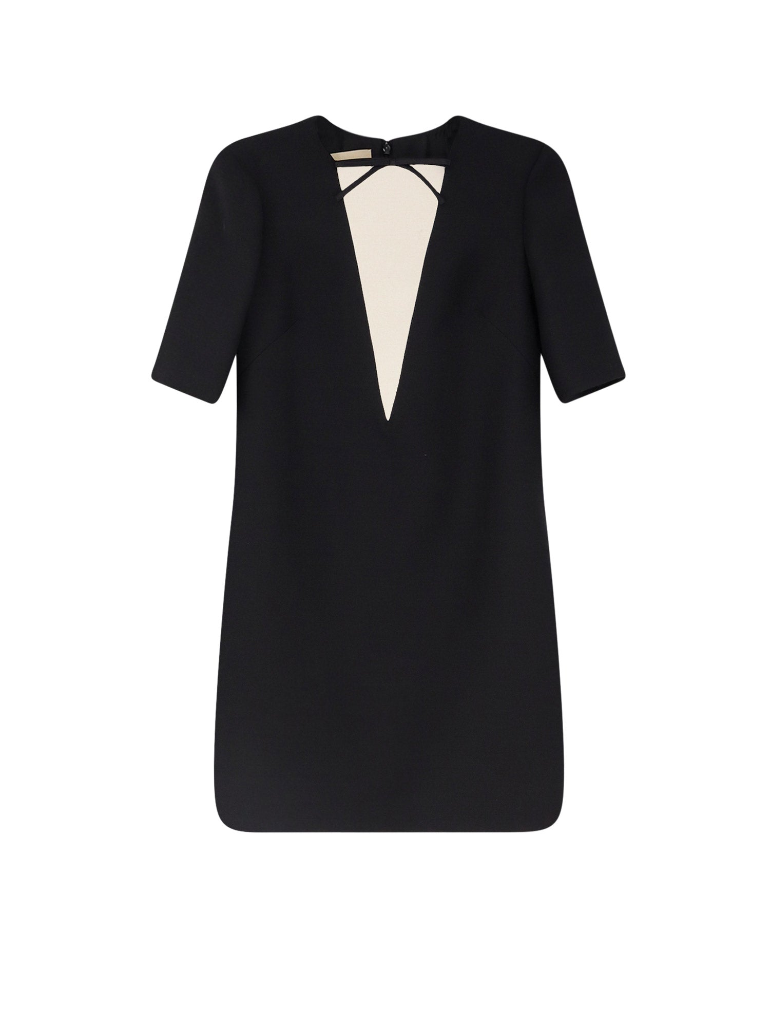 Valentino Dresses Nero Avorio Virgin Wool Silk