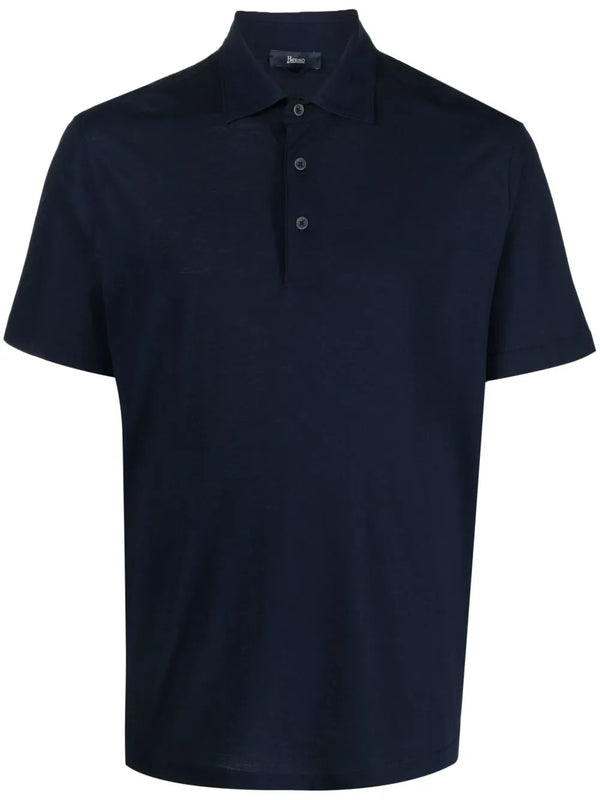 Herno Cotton 100% polo shirt in navy