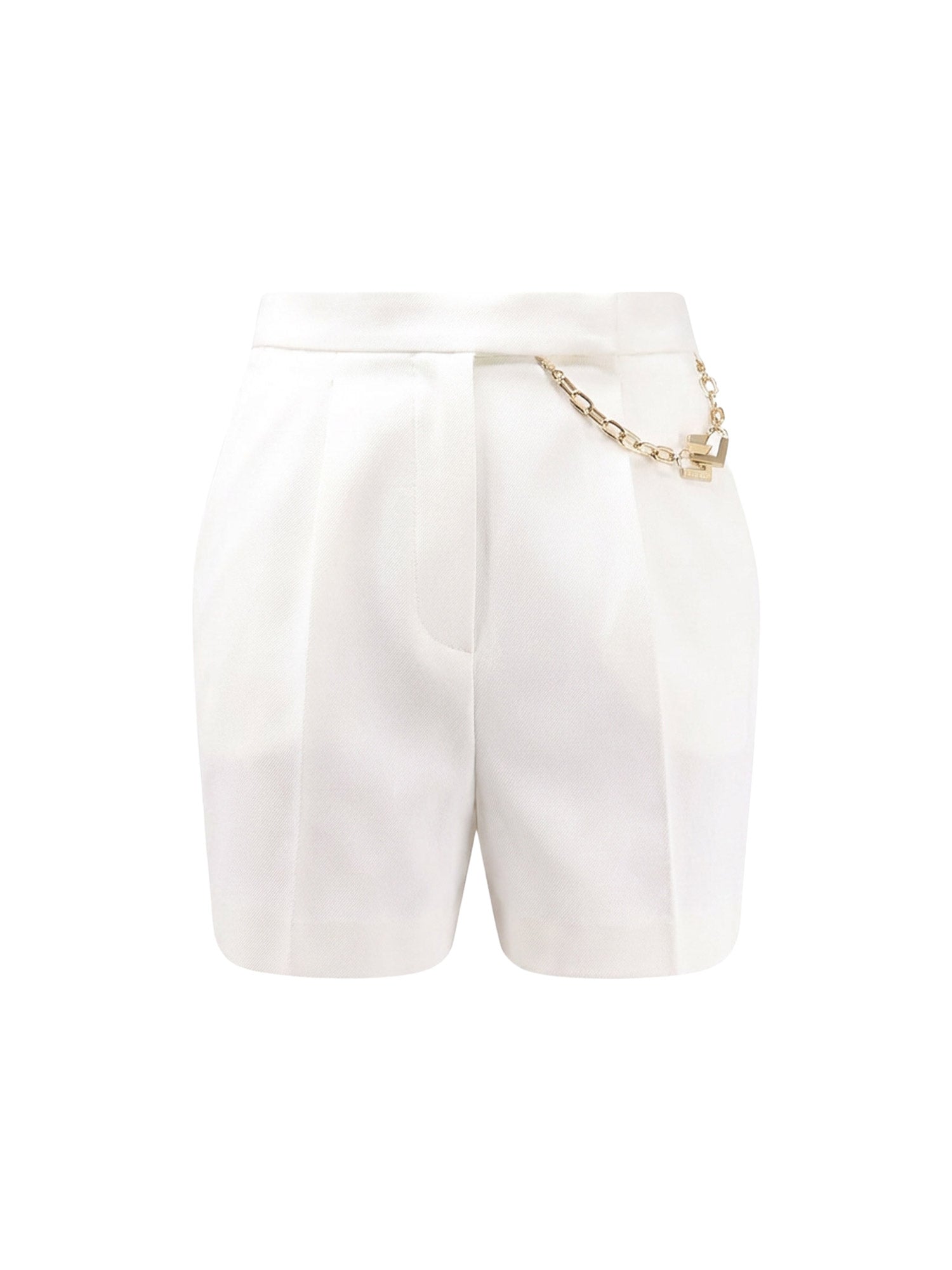 Elisabetta Franchi Shorts Ivory Viscosa Elastan