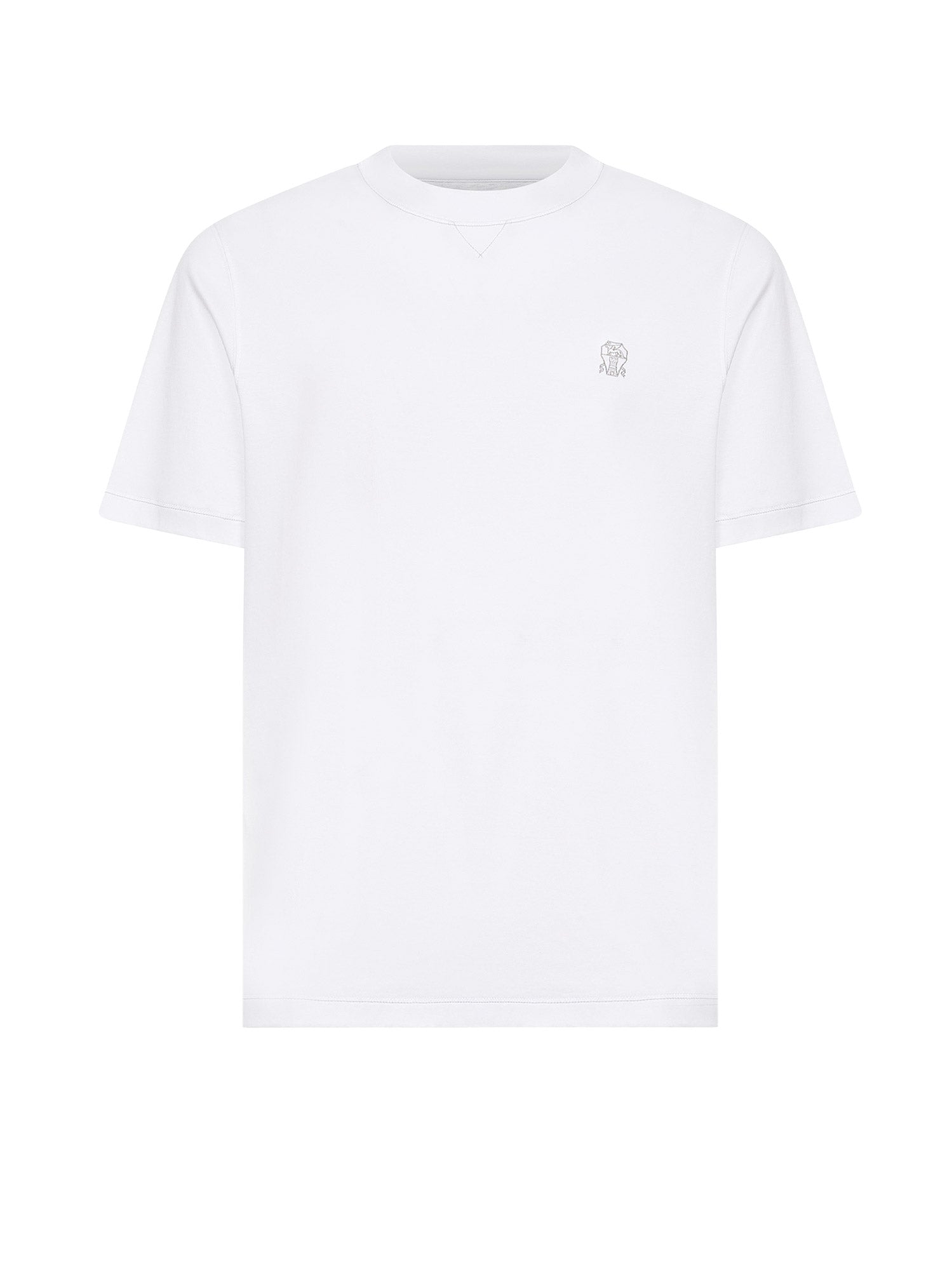 Brunello Cucinelli T-Shirts And Polos Bianco Grigio Cotone