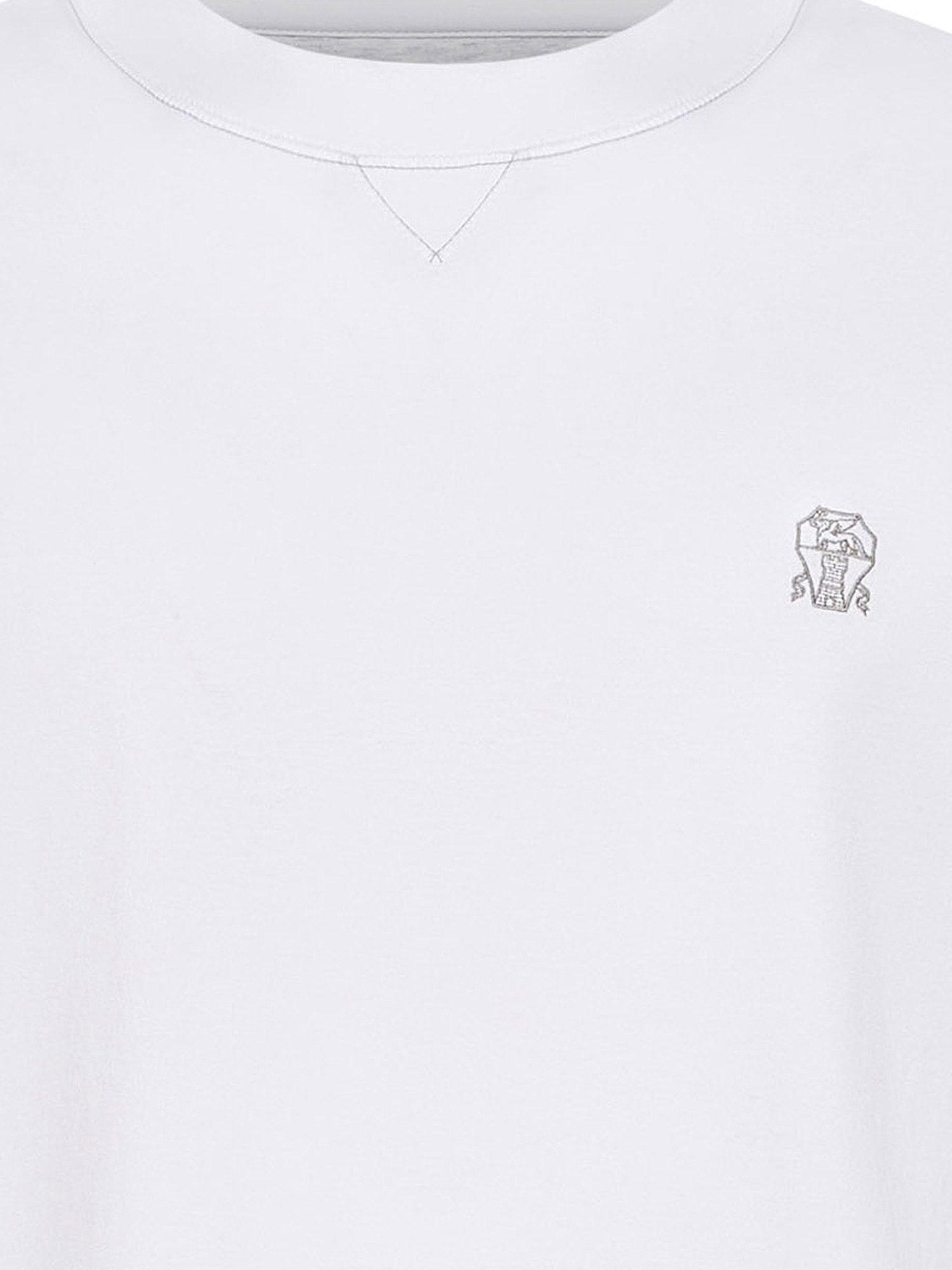 Brunello Cucinelli T-Shirts And Polos Bianco Grigio Cotone
