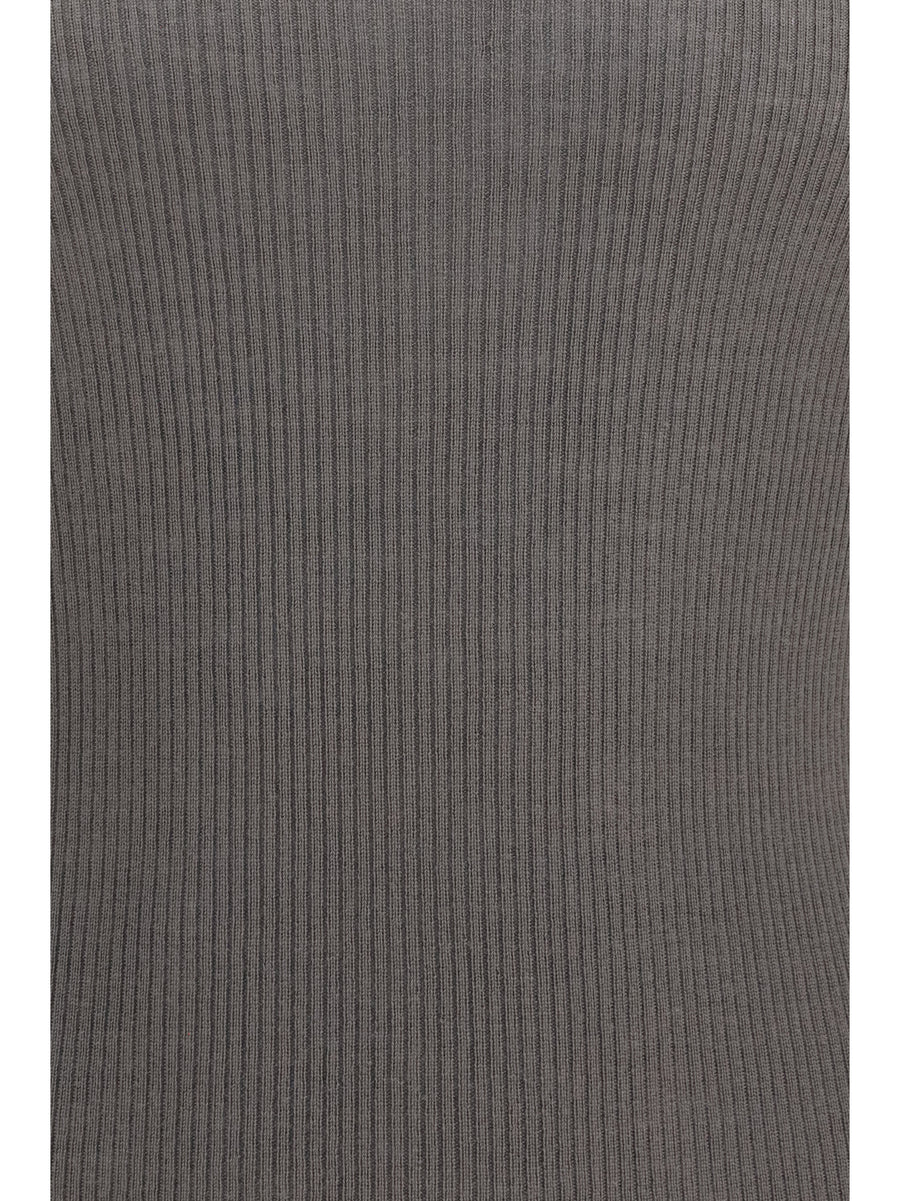 Sweater Ribbed Long-Sleeve Dust Merino Wool