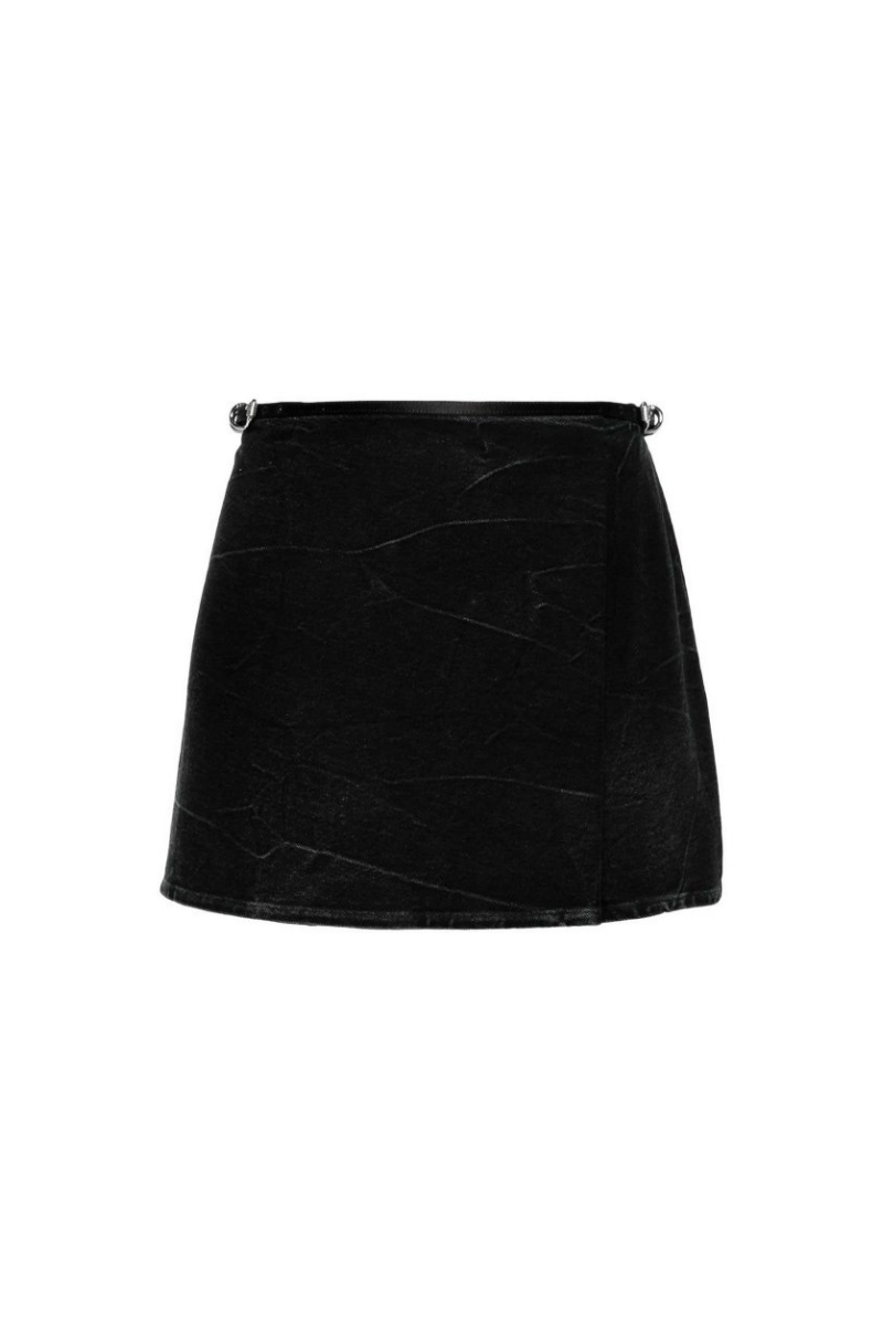 Givenchy Voyou Denim Mini Skirt_black Blue,black Clothing