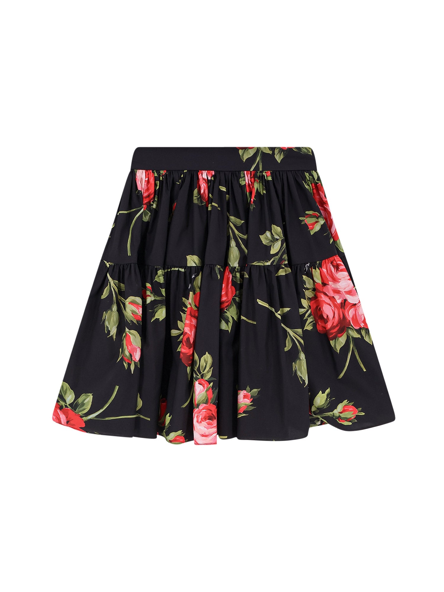 Dolce & Gabbana Skirts Bouquet Rose Nero Cotone