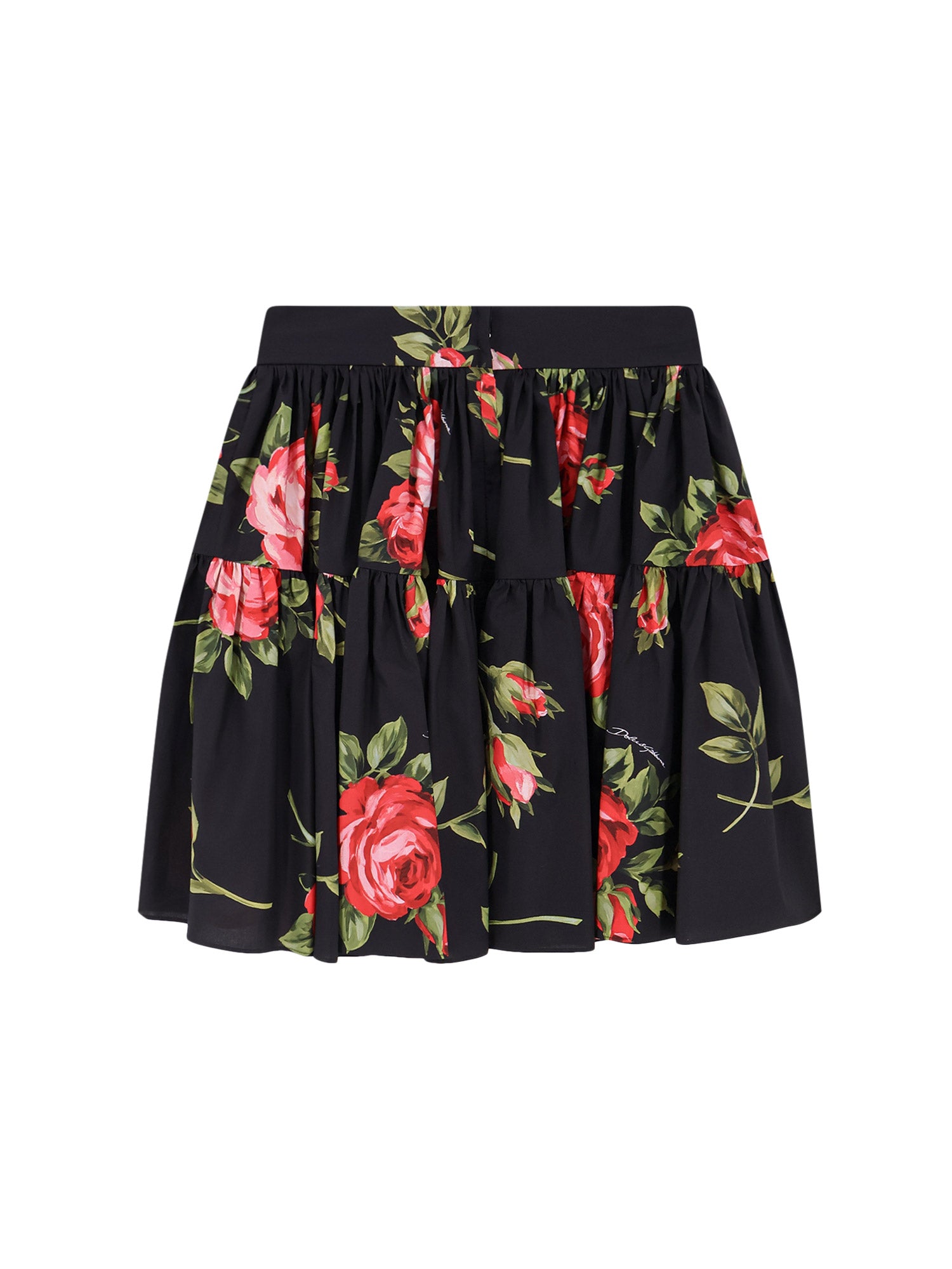 Dolce & Gabbana Skirts Bouquet Rose Nero Cotone