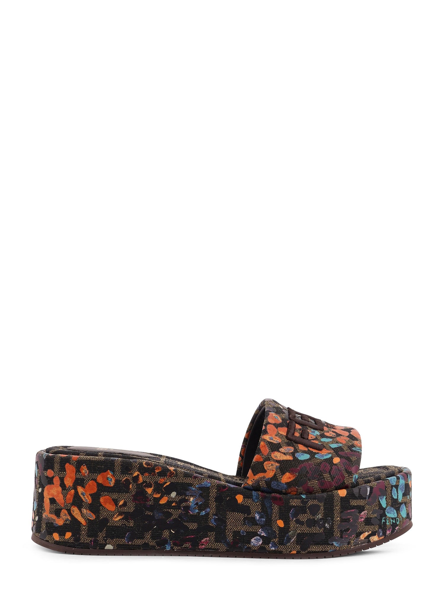 Fendi Sandals Tab.ner Mlc Rhum+mor Tessuto Ff