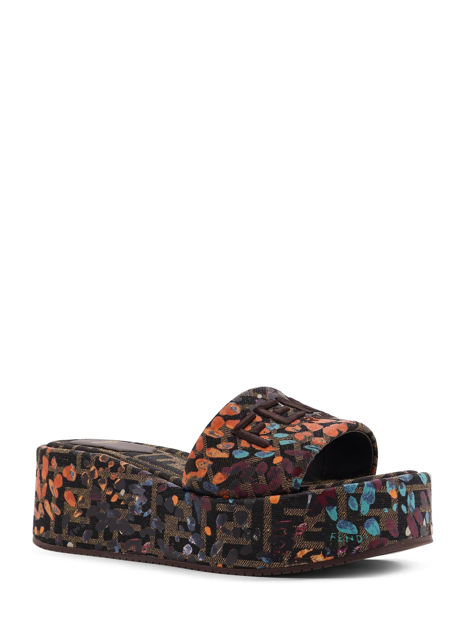 Fendi Sandals Tab.ner Mlc Rhum+mor Tessuto Ff