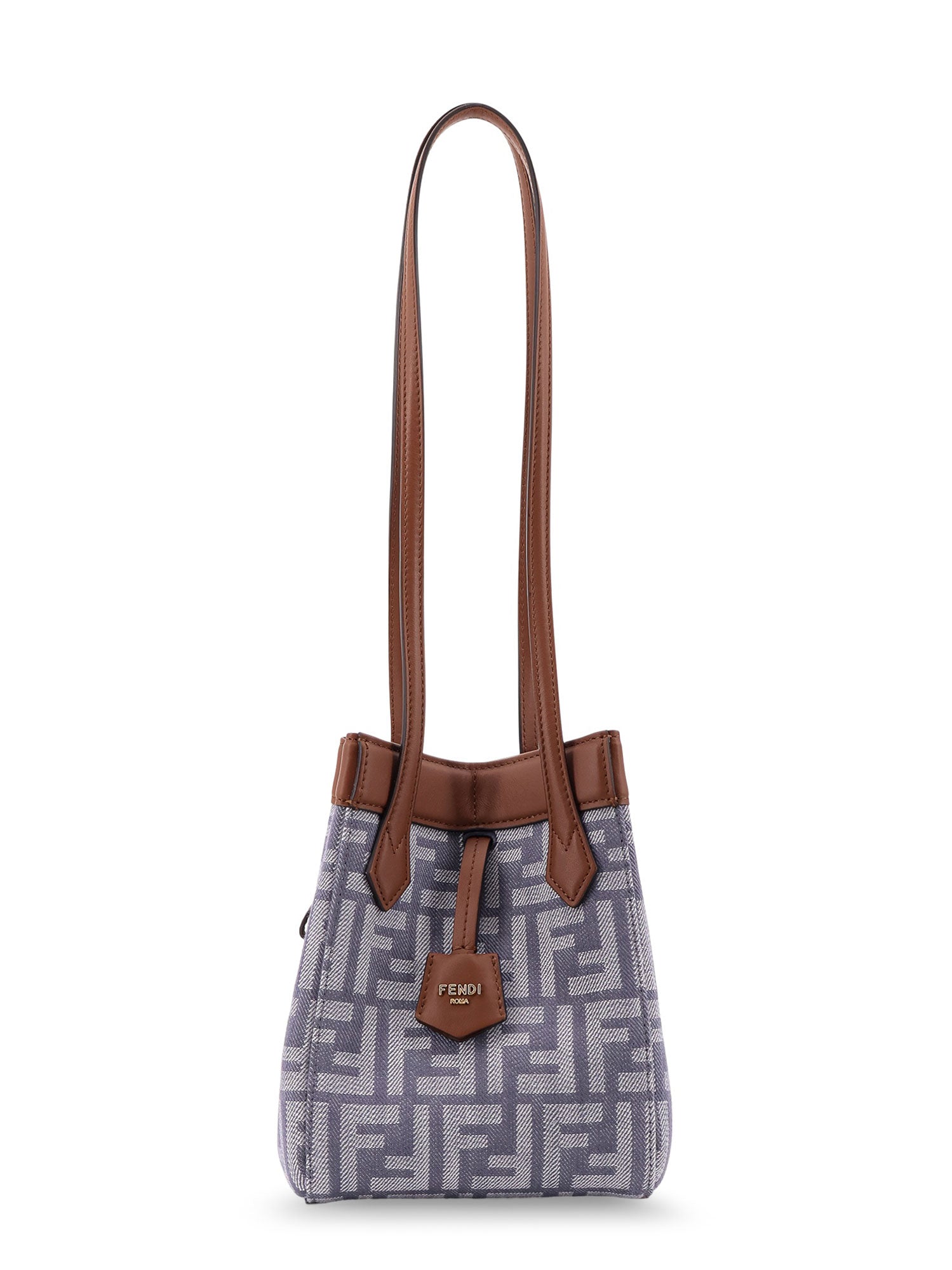 Fendi Bags Mirto+dark Nut+os Tessuto Jacquard Ff/pelle