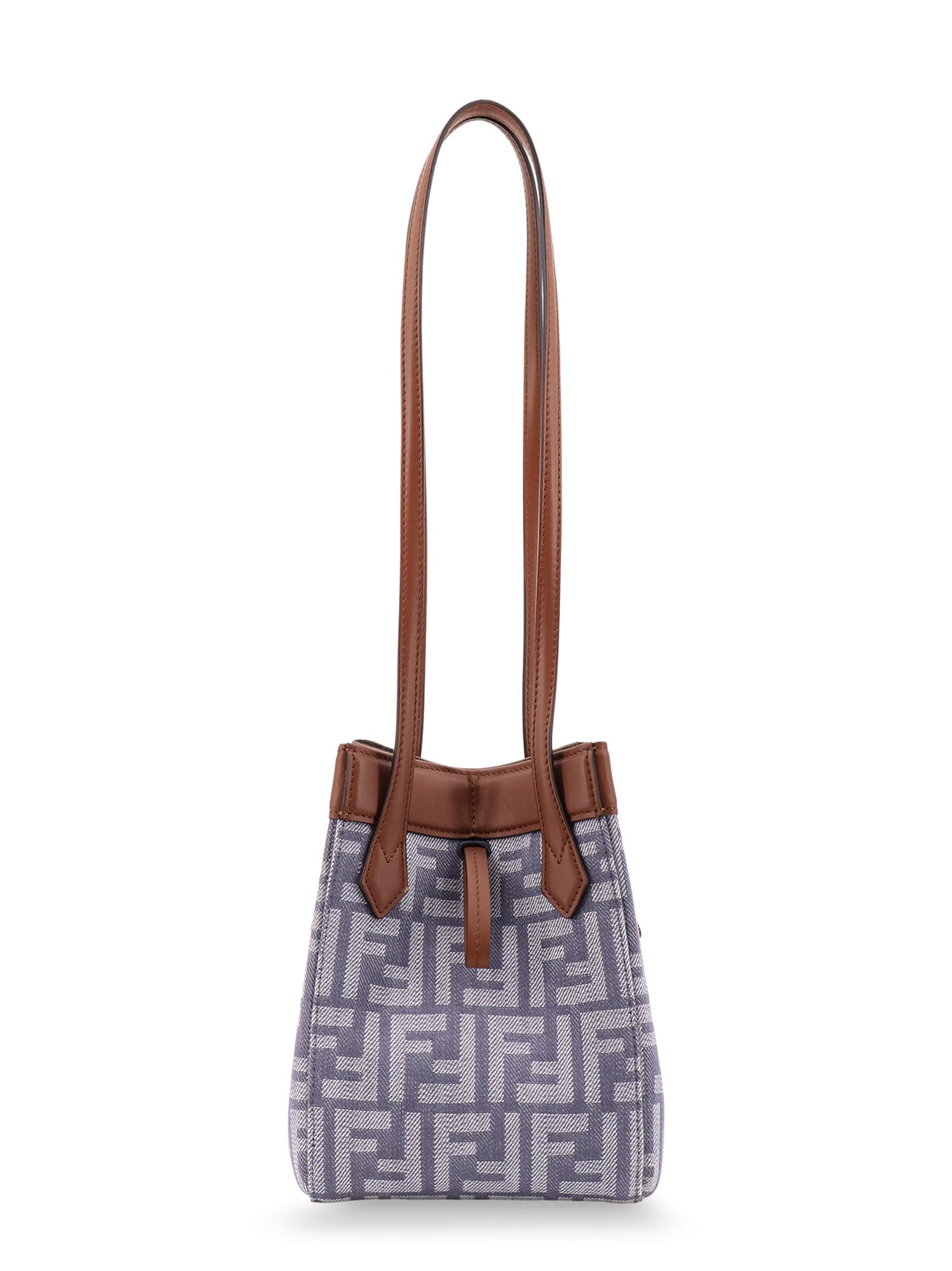 Fendi Bags Mirto+dark Nut+os Tessuto Jacquard Ff/pelle