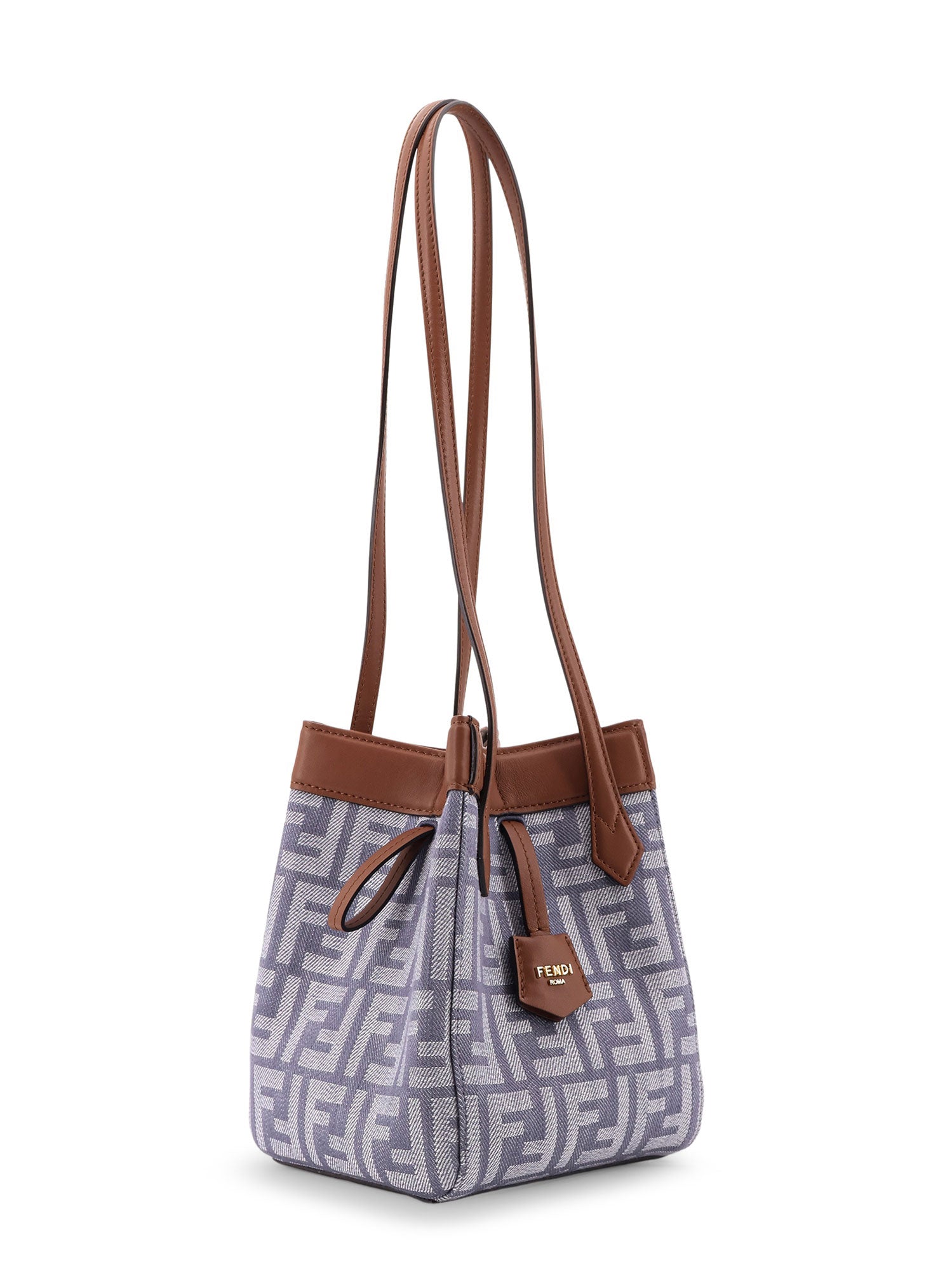 Fendi Bags Mirto+dark Nut+os Tessuto Jacquard Ff/pelle