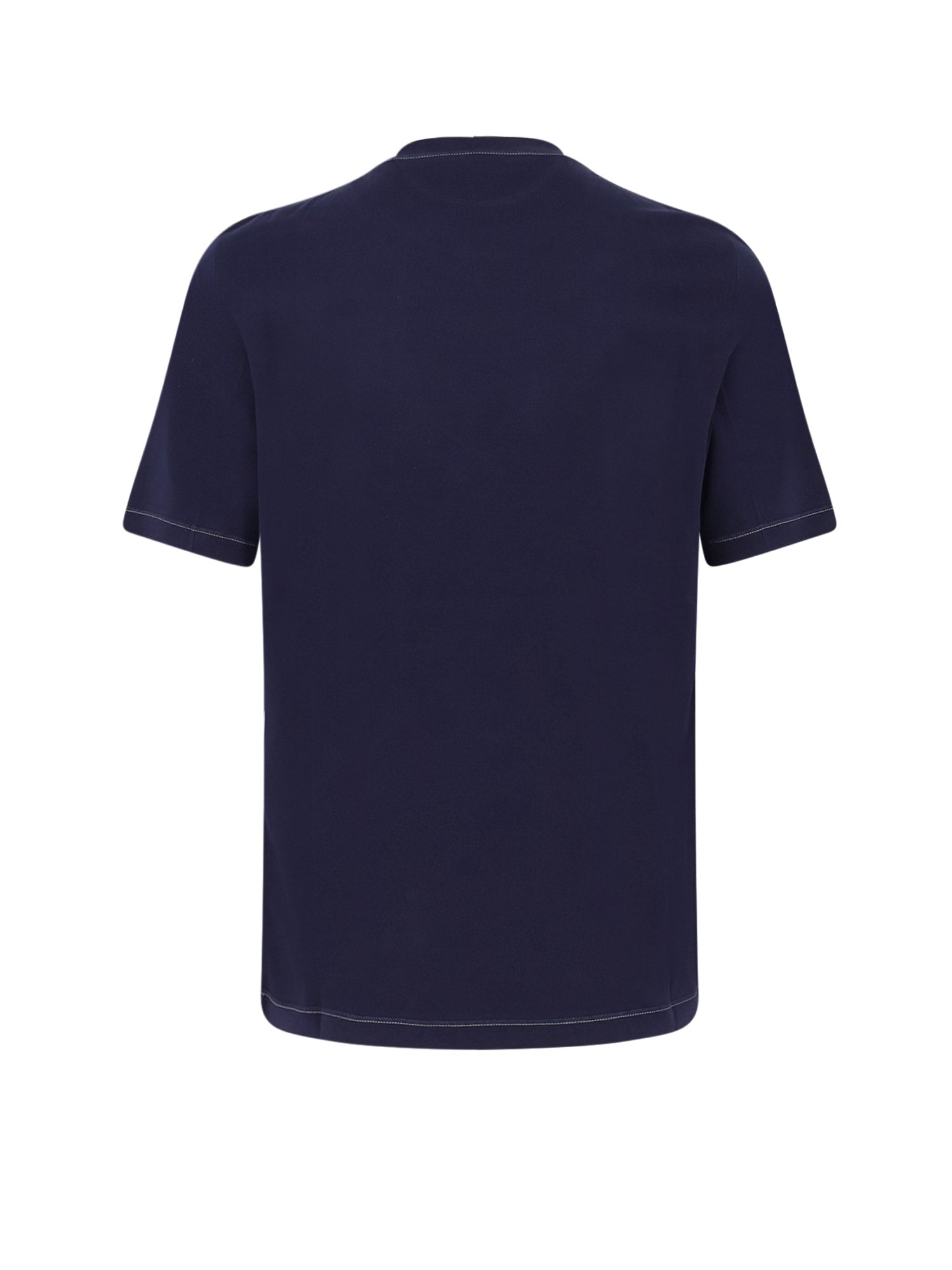 Brunello Cucinelli T-Shirts And Polos Cobalto Grigio Medio Cotone