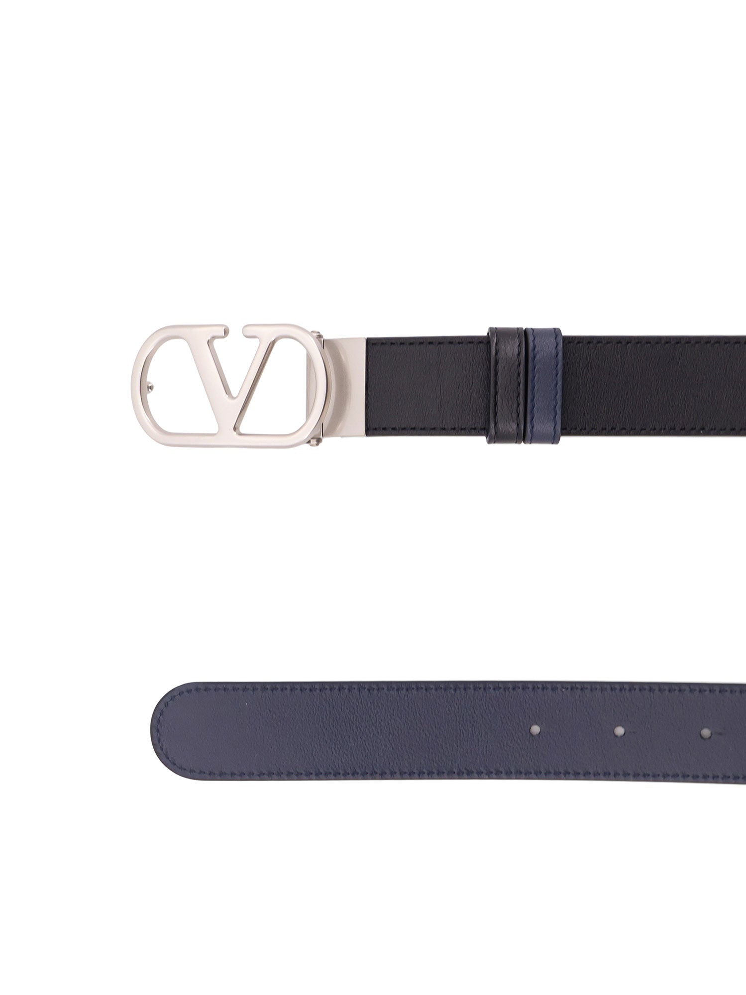 Valentino Garavani Belts Nero/marine I Calf Leather - Bos Taurus