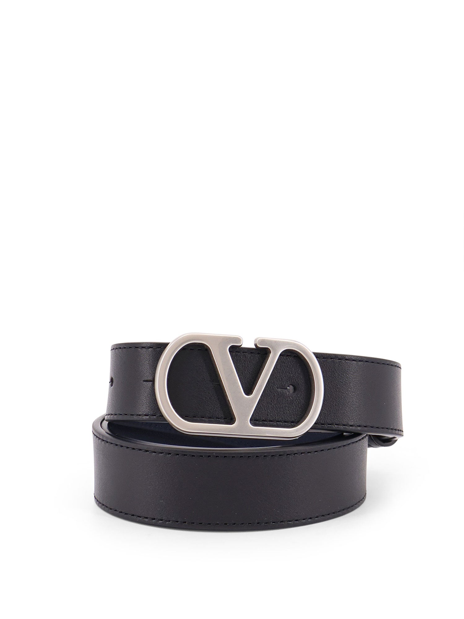 Valentino Garavani Belts Nero/marine I Calf Leather - Bos Taurus
