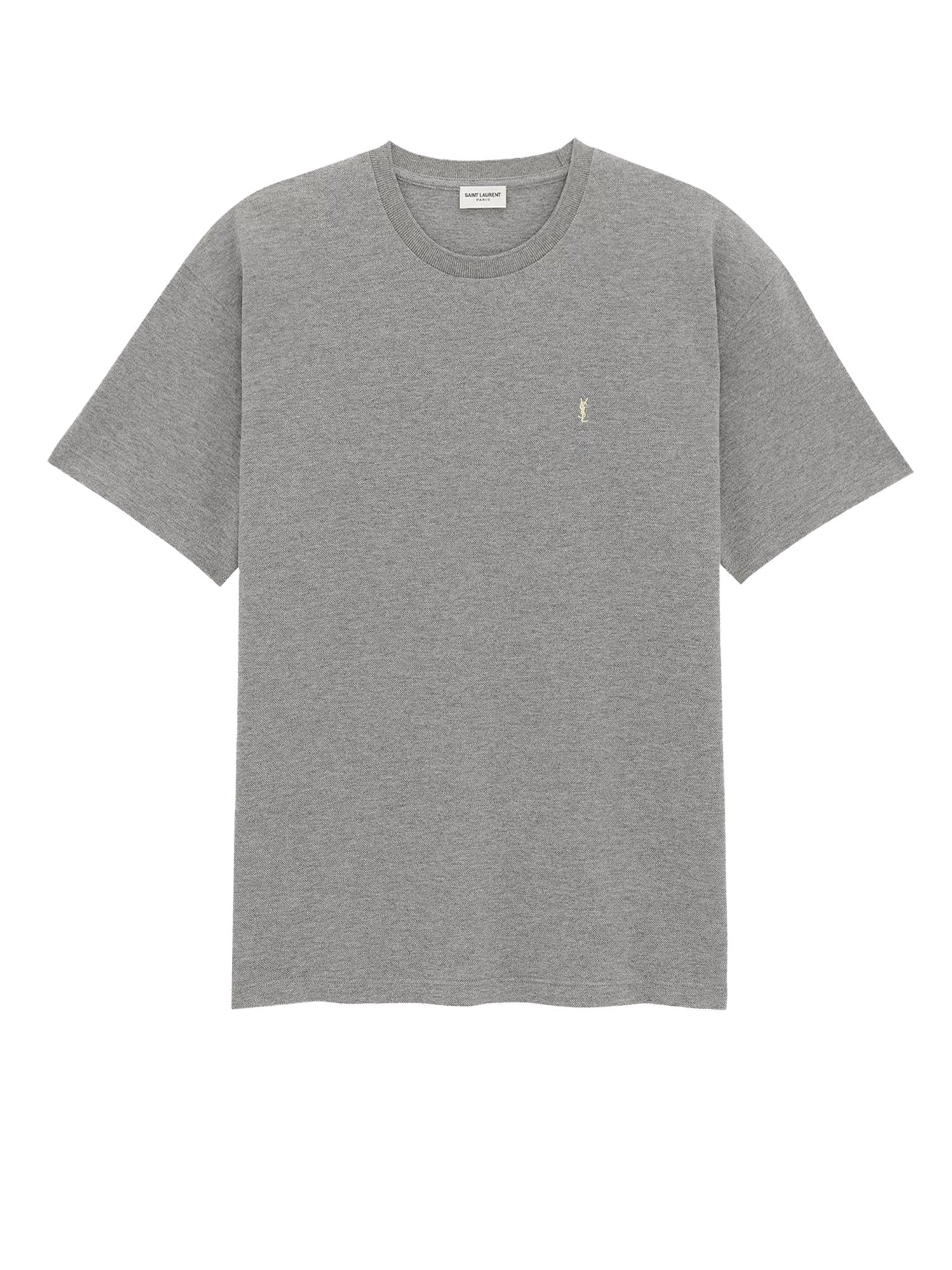 Saint Laurent T-shirts and Polos Gris Chine/jaune Cotone Poliestere